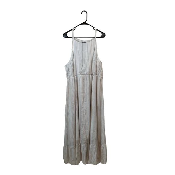 Torrid White Woven Tiered Dress w/grey Stripes Size 4 - Picture 1 of 5